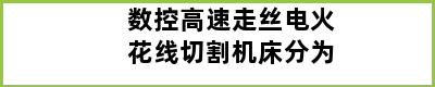 数控高速走丝电火花线切割机床分为